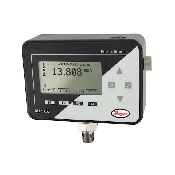 LCD pressure data logger, range 0-100 psig